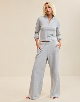 Aerie Go-To Trouser - Medium Heather Gray