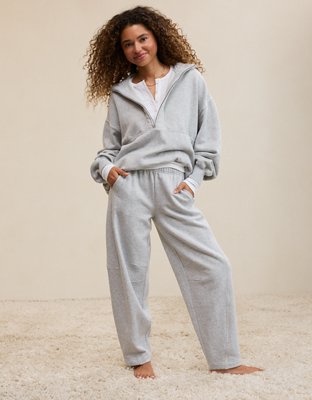 Aerie Oh Zip! Barrel Pant - Medium Heather Gray