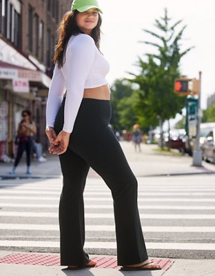 OFFLINE By Aerie OG Cotton High Waisted Flare Legging - True Black