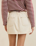 Aerie Daydream Denim Mini Skirt - Greige