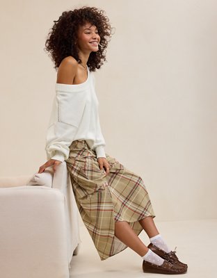 Aerie Happy & Drapey Maxi Skirt - Basketweave