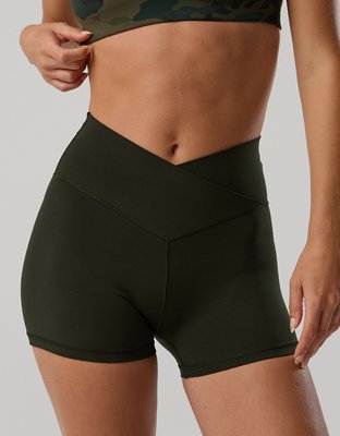 OFFLINE By Aerie Real Me Crossover 3" Bike Short - Olive Petal