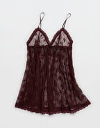 OVERSLEPT by Aerie Sheer Lace Nightie - Royal Berry