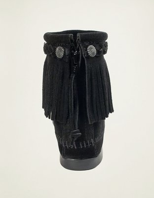 Minnetonka Back Zip Softsole Boot - Black