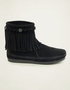 Minnetonka Back Zip Softsole Boot - Black