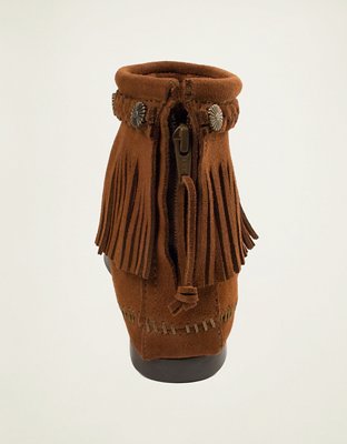 Minnetonka Back Zip Softsole Boot - Brown