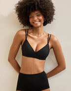 Sunnie Bloom Lace Wireless Push Up Bra - True Black