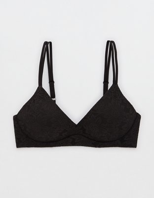 Sunnie Bloom Lace Wireless Push Up Bra - True Black