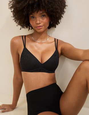 Sunnie Bloom Lace Wireless Push Up Bra - True Black