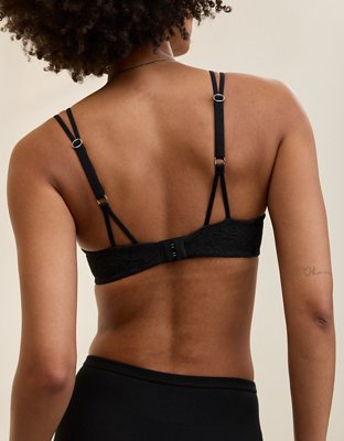 Sunnie Bloom Lace Wireless Push Up Bra - True Black