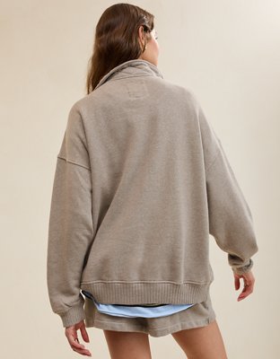 Aerie Oh Snap! Sweatshirt - Heathered Taupe