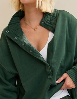Aerie Oh Snap! Sweatshirt - Rugged Green