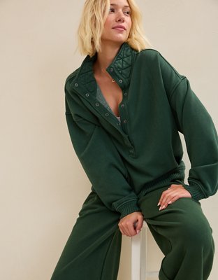 Aerie Oh Snap! Sweatshirt - Rugged Green