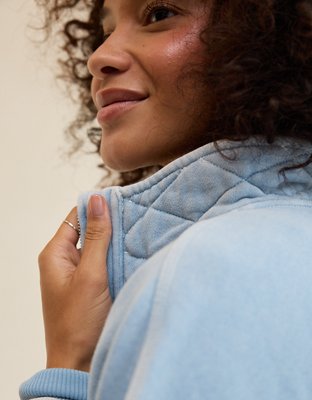 Aerie Oh Zip! Sweatshirt - Cloud Wash