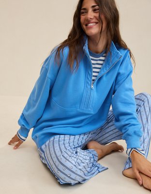 Aerie Oh Zip! Sweatshirt - Rome Blue