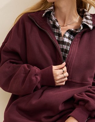 Aerie Oh Zip! Sweatshirt - Royal Berry
