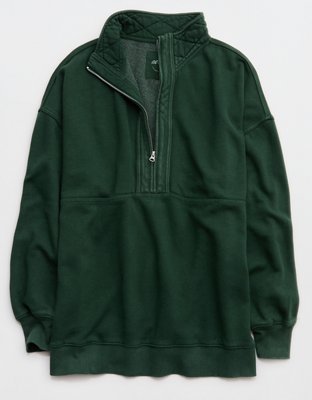 Aerie Oh Zip! Sweatshirt - Rugged Green