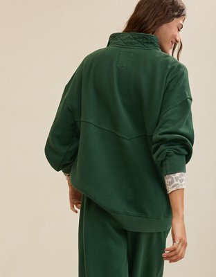 Aerie Oh Zip! Sweatshirt - Rugged Green