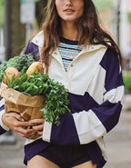 Aerie Quarter Snap Sweatshirt - Navy