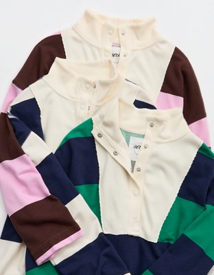 Aerie Quarter Snap Sweatshirt - Violet Willow