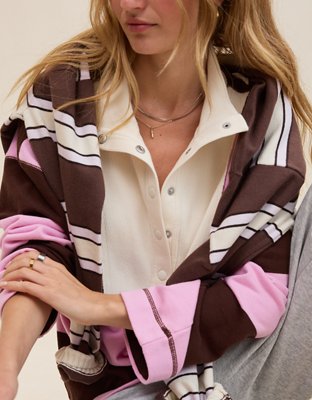 Aerie Quarter Snap Sweatshirt - Violet Willow