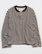Aerie Alumni Henley Sweatshirt - Deep Earth