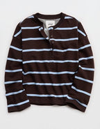 Aerie Alumni Henley Sweatshirt - Cloudy Blue