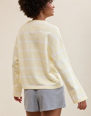 Aerie Alumni Henley Sweatshirt - Cozy Yellow