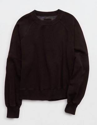 Aerie Go-To Classic Length Crew Sweatshirt - Deep Earth