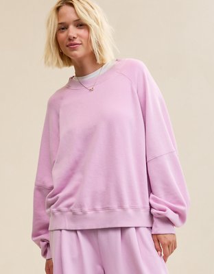 Aerie Go-To Classic Length Crew Sweatshirt - Violet Willow