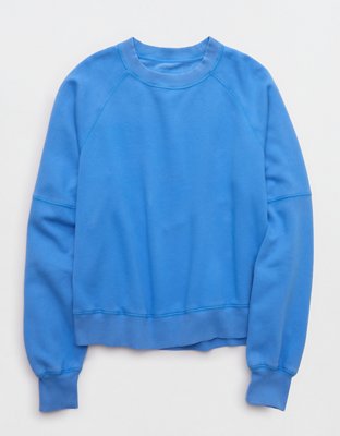 Aerie Go-To Classic Length Crew Sweatshirt - Rome Blue