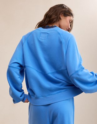 Aerie Go-To Classic Length Crew Sweatshirt - Rome Blue