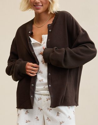 Aerie Layover Cardigan - Deep Earth
