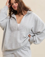 Aerie Oh Zip! Sweatshirt - Medium Heather Gray