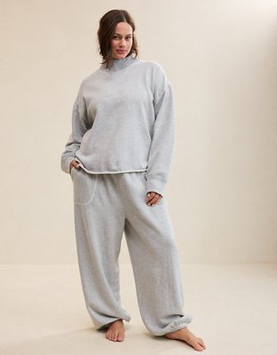 Aerie Layover Mockneck Sweatshirt - Medium Heather Gray