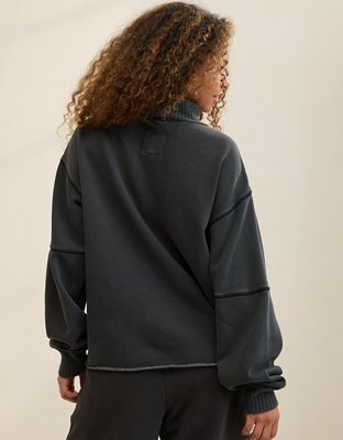 Aerie Layover Mockneck Sweatshirt - Smoked Gray
