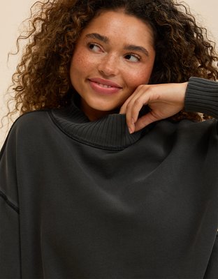 Aerie Layover Mockneck Sweatshirt - Smoked Gray