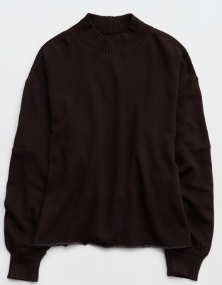 Aerie Layover Mockneck Sweatshirt - Deep Earth