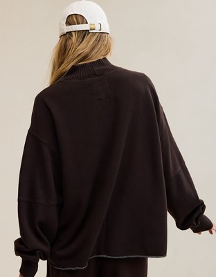 Aerie Layover Mockneck Sweatshirt - Deep Earth