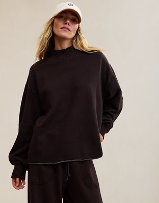 Aerie Layover Mockneck Sweatshirt - Deep Earth