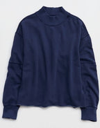 Aerie Layover Mockneck Sweatshirt - Navy