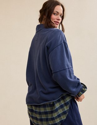 Aerie Layover Mockneck Sweatshirt - Navy