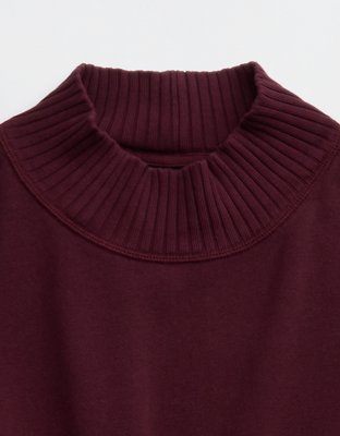 Aerie Layover Mockneck Sweatshirt - Royal Berry