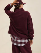 Aerie Layover Mockneck Sweatshirt - Royal Berry