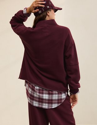 Aerie Layover Mockneck Sweatshirt - Royal Berry