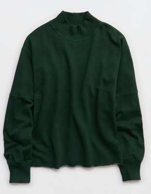 Aerie Layover Mockneck Sweatshirt - Rugged Green