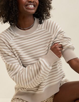 Aerie Go-To Classic Length Crew Sweatshirt - Stone Harbor