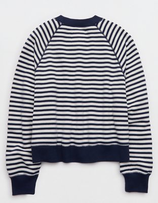 Aerie Go-To Classic Length Crew Sweatshirt - Navy