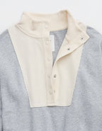 Aerie Quarter Snap Sweatshirt - Medium Heather Gray
