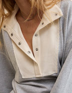 Aerie Quarter Snap Sweatshirt - Medium Heather Gray